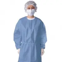 Isolation Gown X-Large Blue Elastic Cuff 10/Pk