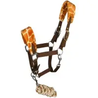 Horse Halter In Giraffe Print With Matching Lead