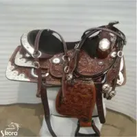 Western Saddle In Black With Silver Crafting