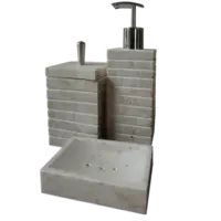 Bath Set Square Stripe Marble