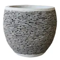 Round Pot Slat Stone