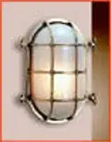 Polished brass oval bulkhead lamp