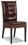 Dining chair with leather