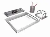 Square Perforated Metal Desktop Set
