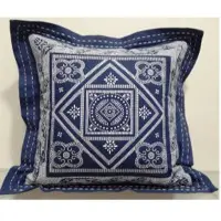 Printed Cushion With Kantha Stitch