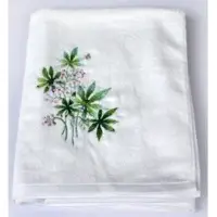 Embroidered white bath towels
