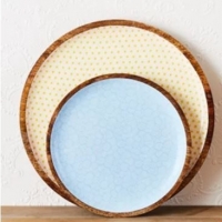 Wooden Serving Round Platter 16 Inch and 12 Inc