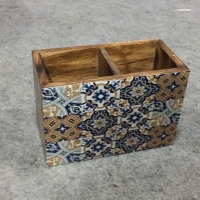 Wooden Cutlery Holder 6x5x4 Inch
