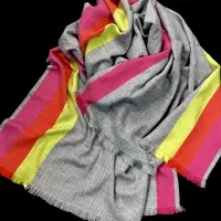 Cozy Acrylic Bright Colors Stripes Scarves