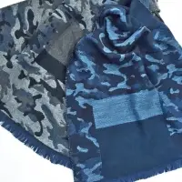 Cozy Acrylic Grey/Blue Camo Scarves