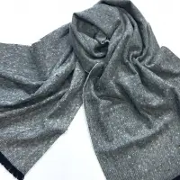 Cozy Acrylic Black Slubby Yarn Woven Scarves