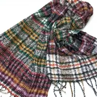 Cozy Colorful Plaid Boucle Scarves
