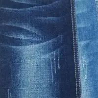Blue Slub TR Denim Fabric For Jeans