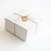 White Paper Gift Box With Ribbon
