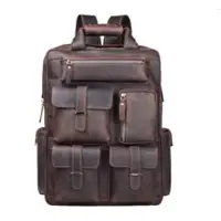 Leather Backpack Multi Pockets Travel Sports Bag