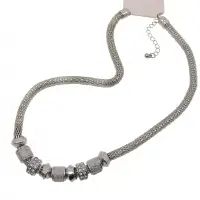 Mesh Chain Charm Necklace