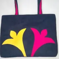Ladies Bag Jute/fabric Applique