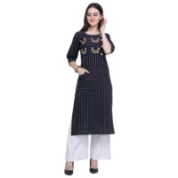 Latest Designer Super Cotton Blue Kurti Palazzo