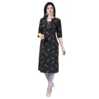 Yb Trends Printed Lafer Cotton Kurti