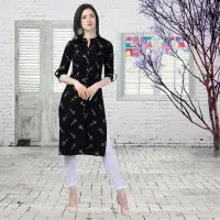 Yb Trends Printed Lafer Cotton Kurtis