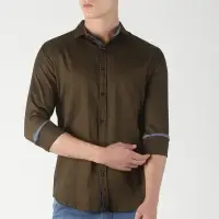 How's It Cotton Casual Slim Fit Shirt For Men
