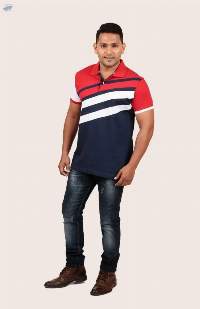 Men' S Polo T Shirt With Cross Cut & Sewn Panel