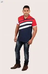 Men' S Polo T Shirt With Cross Cut & Sewn Panel