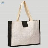 Double Tone Jute Bag With Velcro Closure