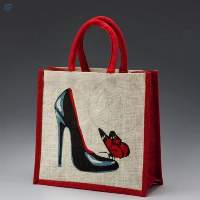 Jute Toy Bag Shoe Print