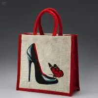 Jute Toy Bag Shoe Print