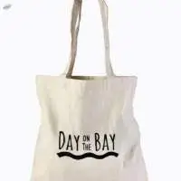 Cotton Beach Bag Black Printed