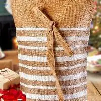Cotton Christmas Drawstring Bag