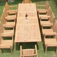 Outdoor Dining Set 12 Chair Teak Wood Indonesia