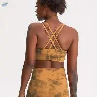 High Quality Cross Back Tie Dye Yoga  Sports Bra