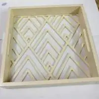 Chevron Tray Ivory