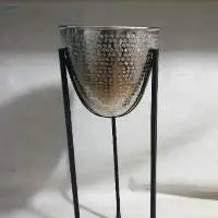 Egg Shape Planter Stand Nickel