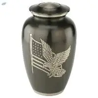 Black Urns With Usa's Flag Printed