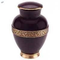 Dark Red With Golden Print Circle Urns