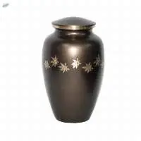 Black antic printed urns