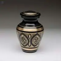 Black Urns With Golden Printing