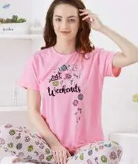 Ladies Top And Pyjama Set Knitted