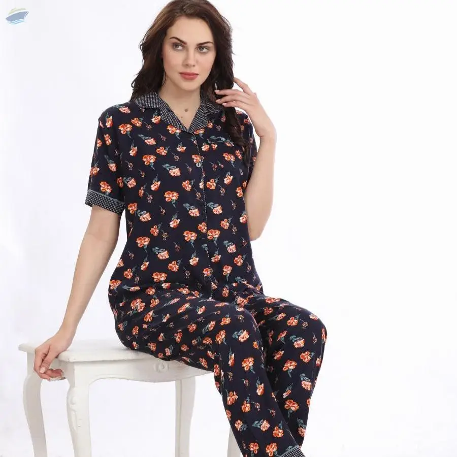 Ladies Woven Top and Pyjama Set