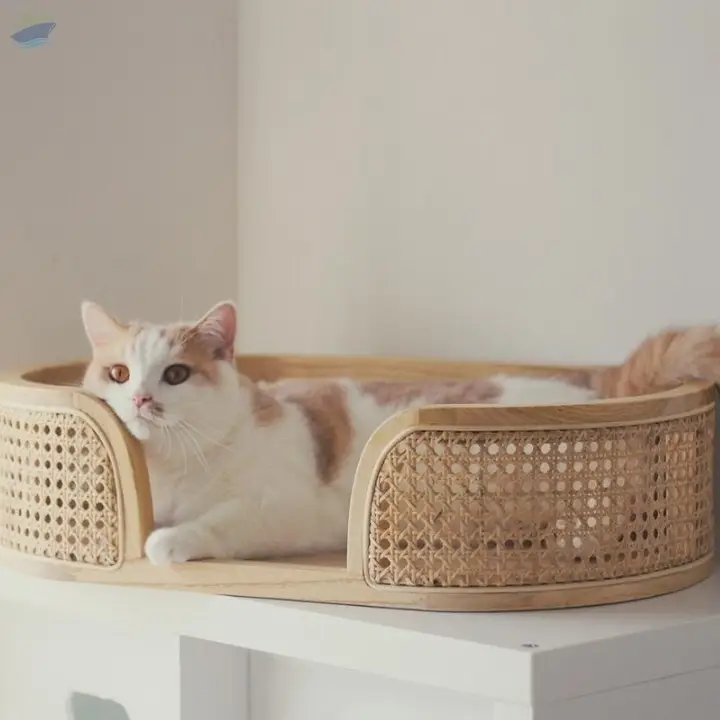 Pet House From Wood And Rattan