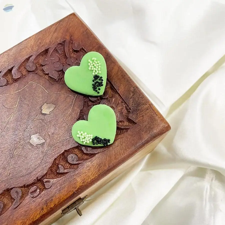 Stylish Parrot Heart Clay Earrings for Women