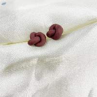 Fall Red Stud Polymer Clay Earrings For Women