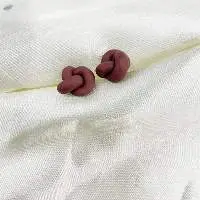 Fall Red Stud Polymer Clay Earrings For Women