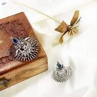 Stylish Blue Oxidized Alloy Earrings For Women
