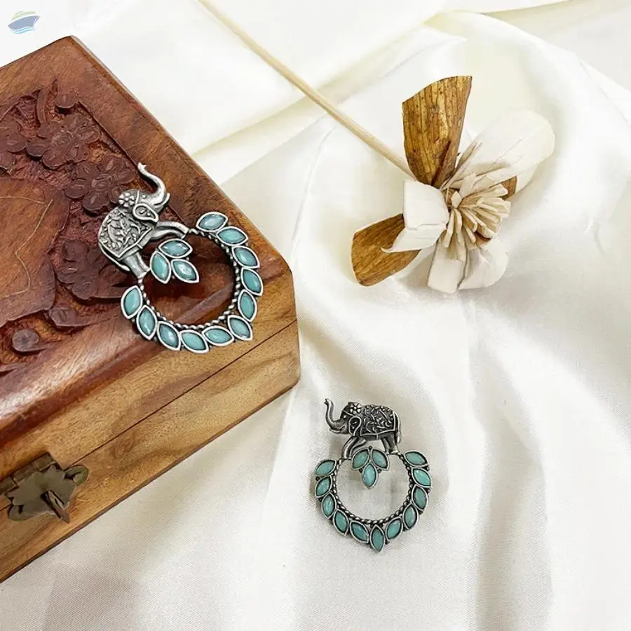 Sky Blue  Stone Drop Earrings