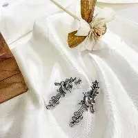 Pink Metal Bird Shape Earring With Pearls