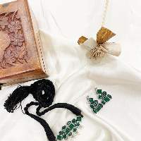 Fancy Stylish Oxidized Green Choker Necklace Set